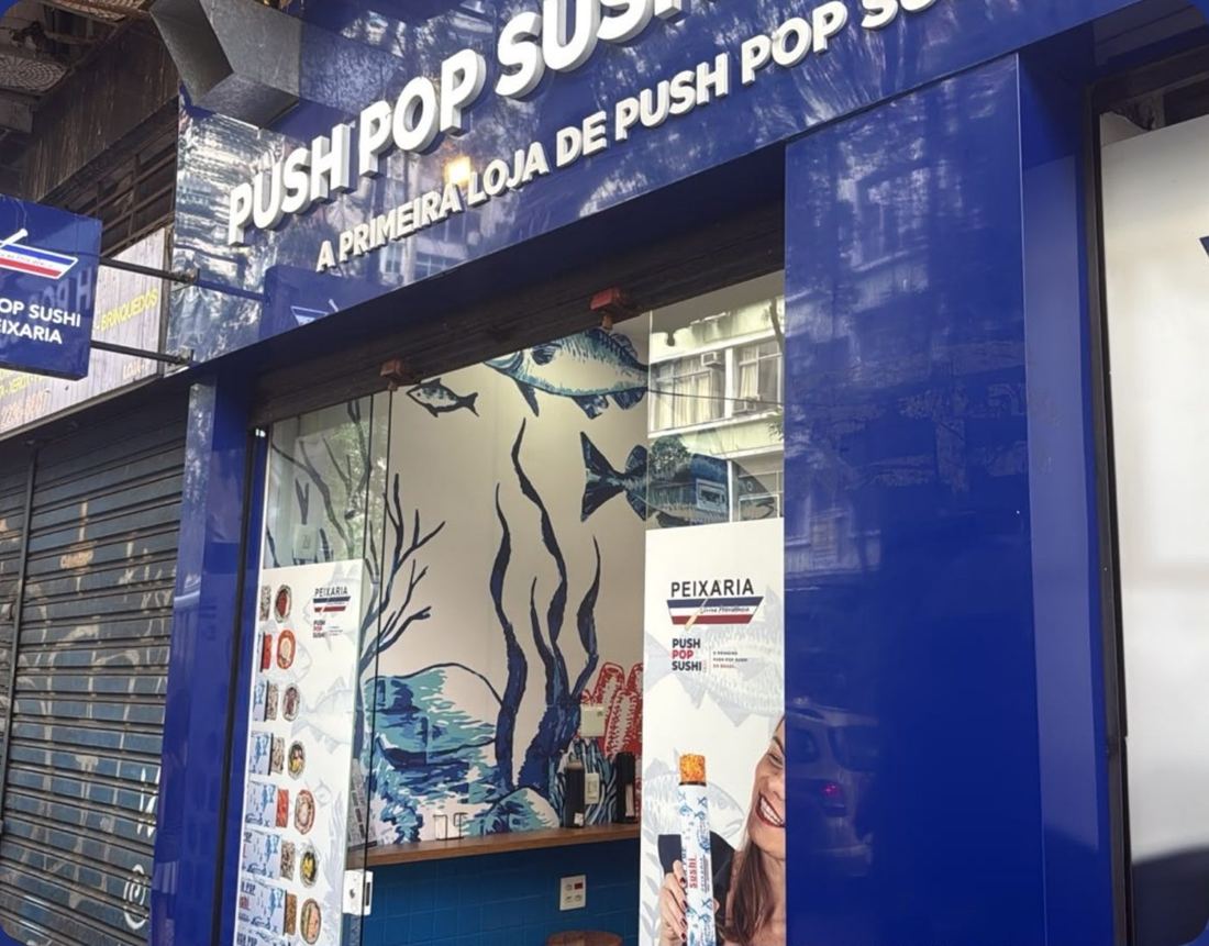 Fachada da loja Push Pop Sushi em Copacabana